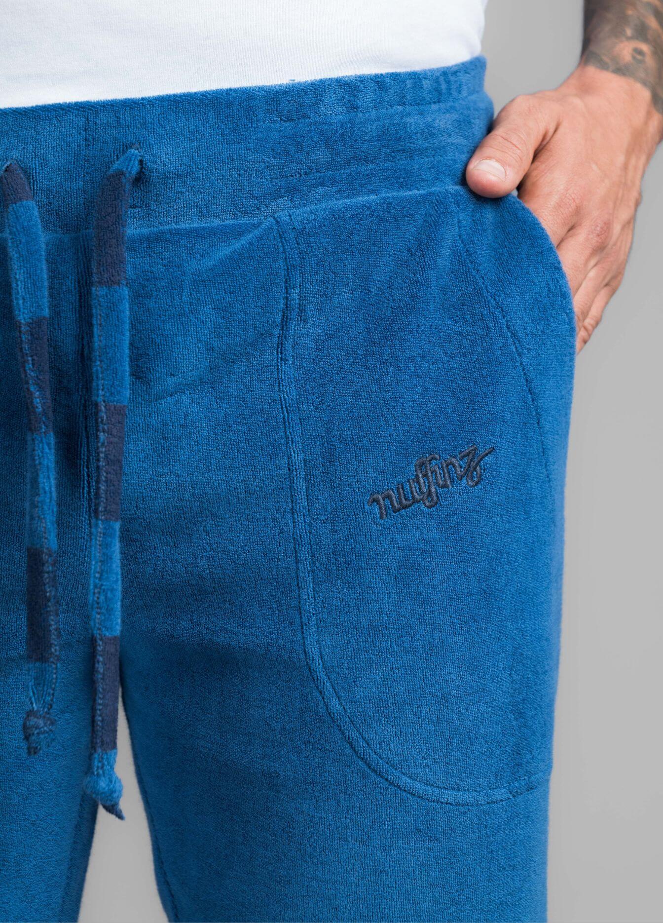 NAVY PEONY TOWEL PANTS