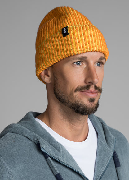 ORANGE MERINO COTTON BEANIE