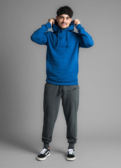 NAVY PEONY SOLID HOODIE