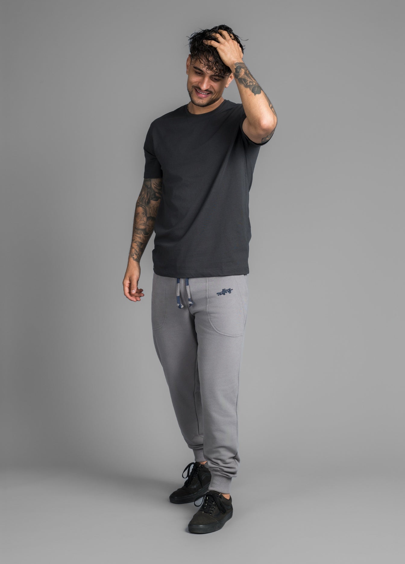 STEEL GREY SOLID PANTS