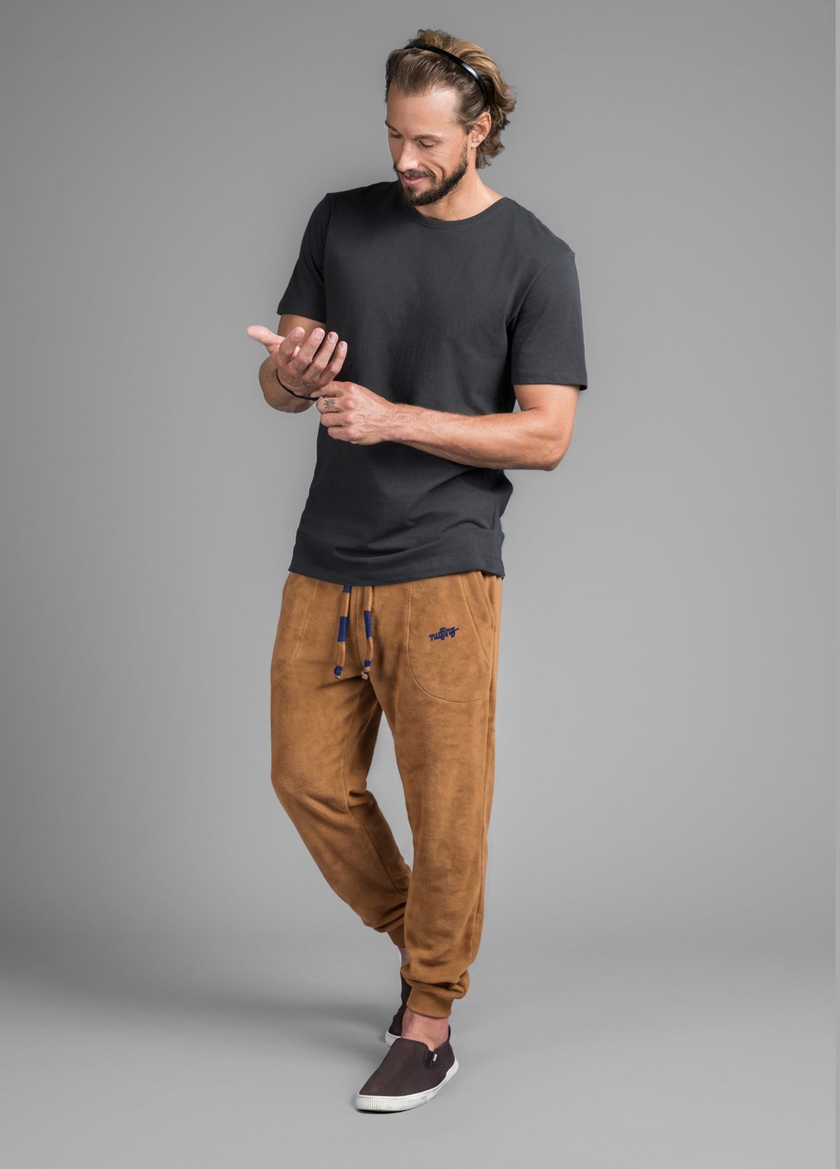 TOBACCO BROWN TOWEL PANTS