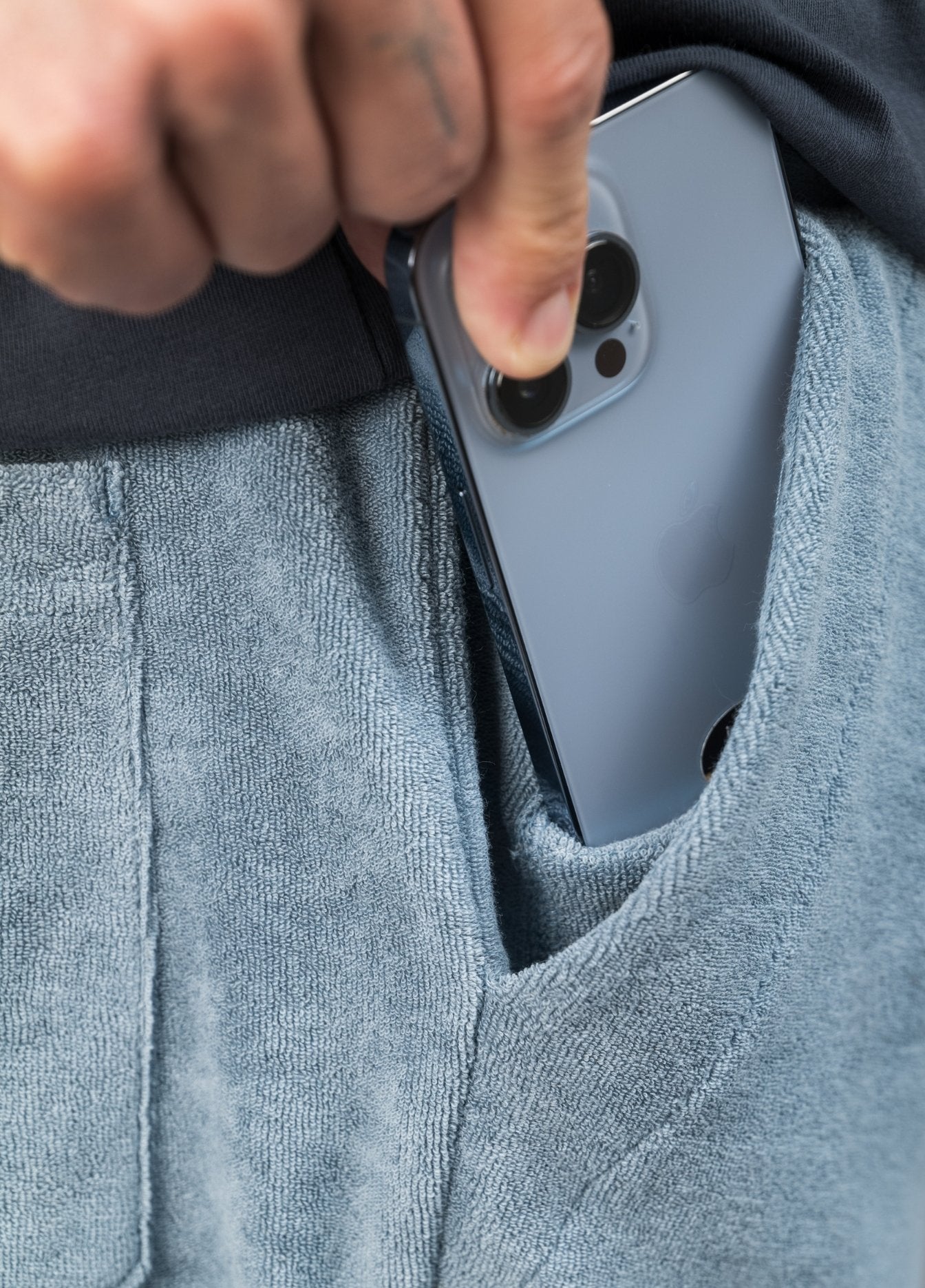 MIRAGE BLUE TOWEL SHORTS