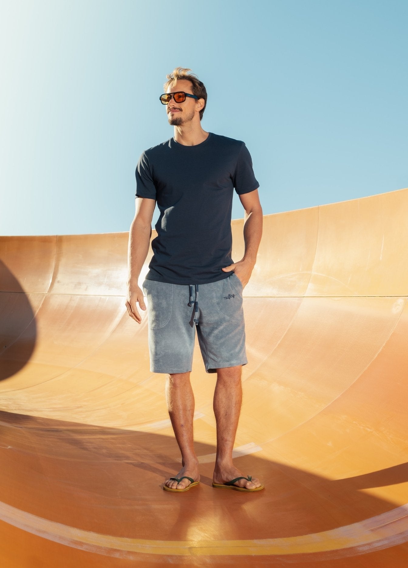 MIRAGE BLUE TOWEL SHORTS