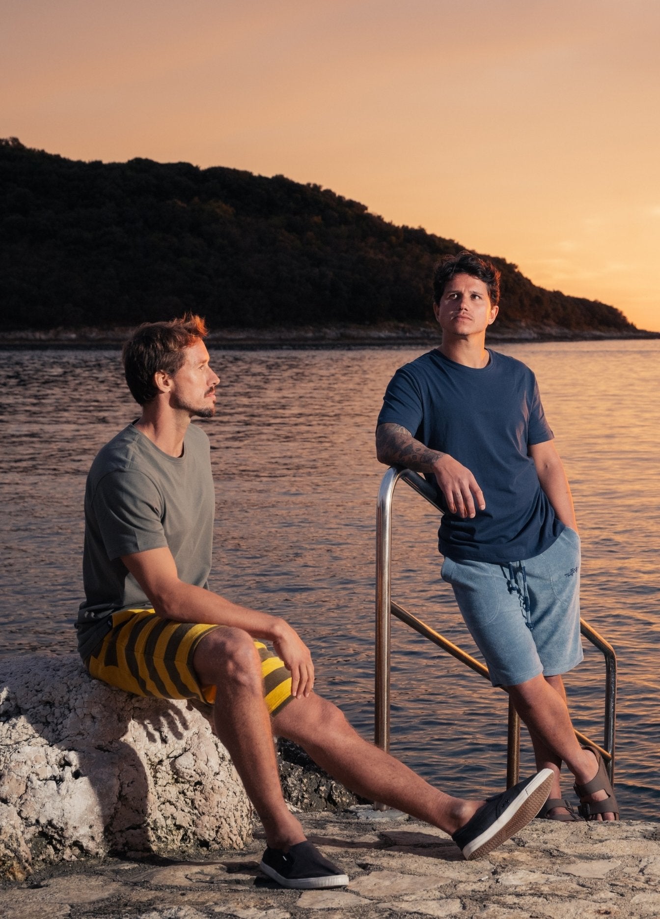 MIRAGE BLUE TOWEL SHORTS