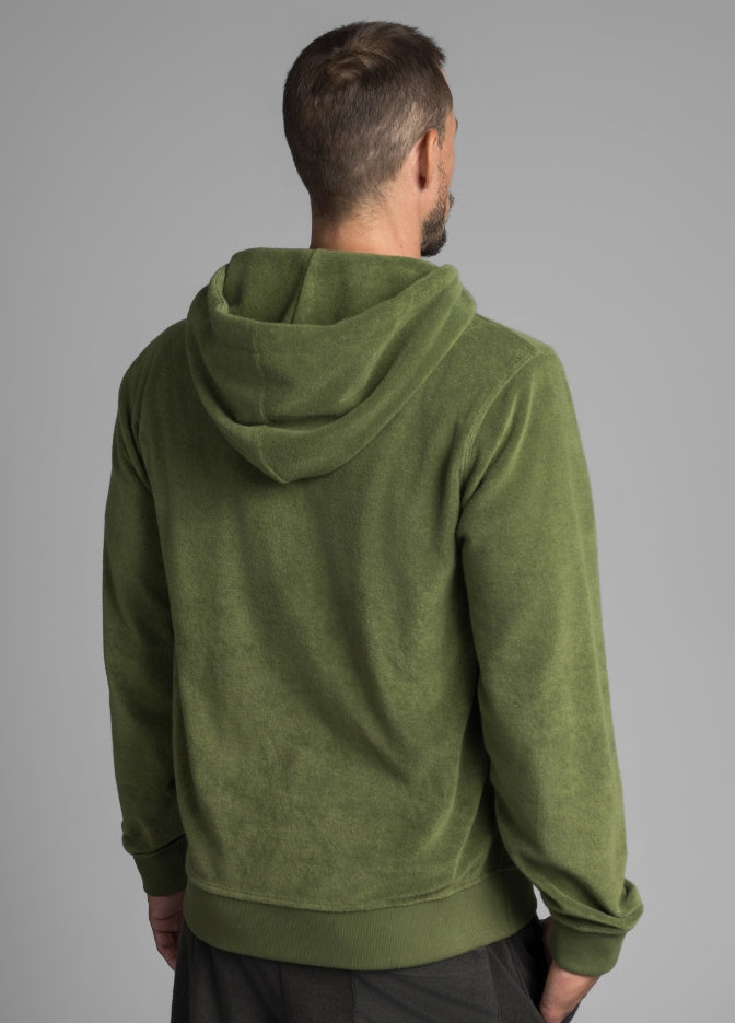 RIFFLE GREEN TOWEL ZIP HOODIE
